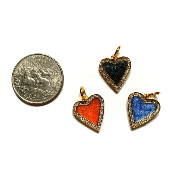 Pave Marbled Heart Charm