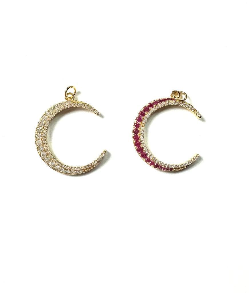 Pave Crescent Moon Charm