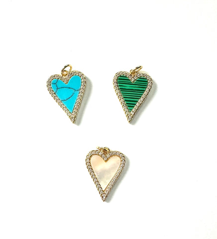 Pave Outline Heart Charm