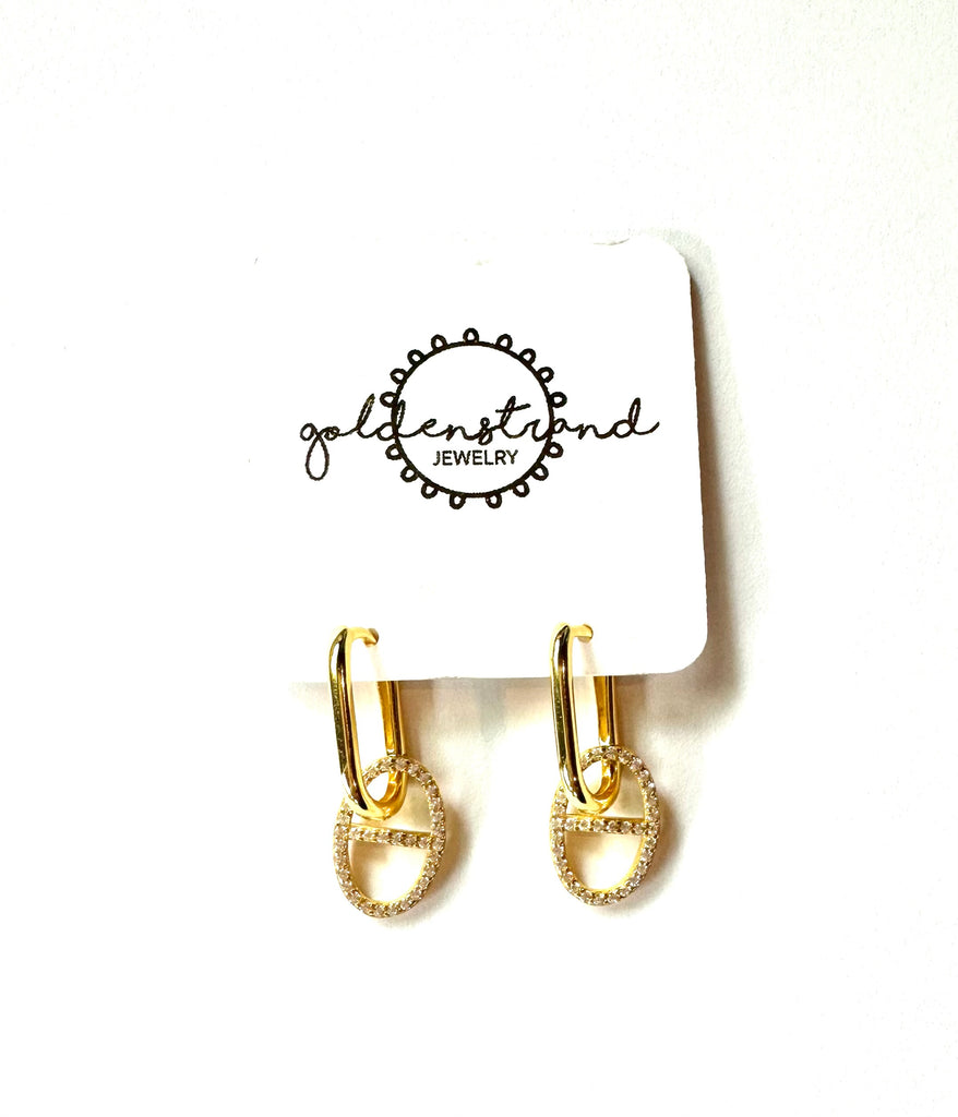 Pave Horsebit Dangle Earrings