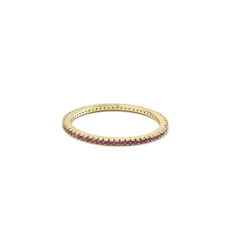Micro Pave Band in Rose Pink