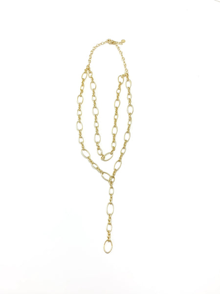 Double Oval Chain Lariat