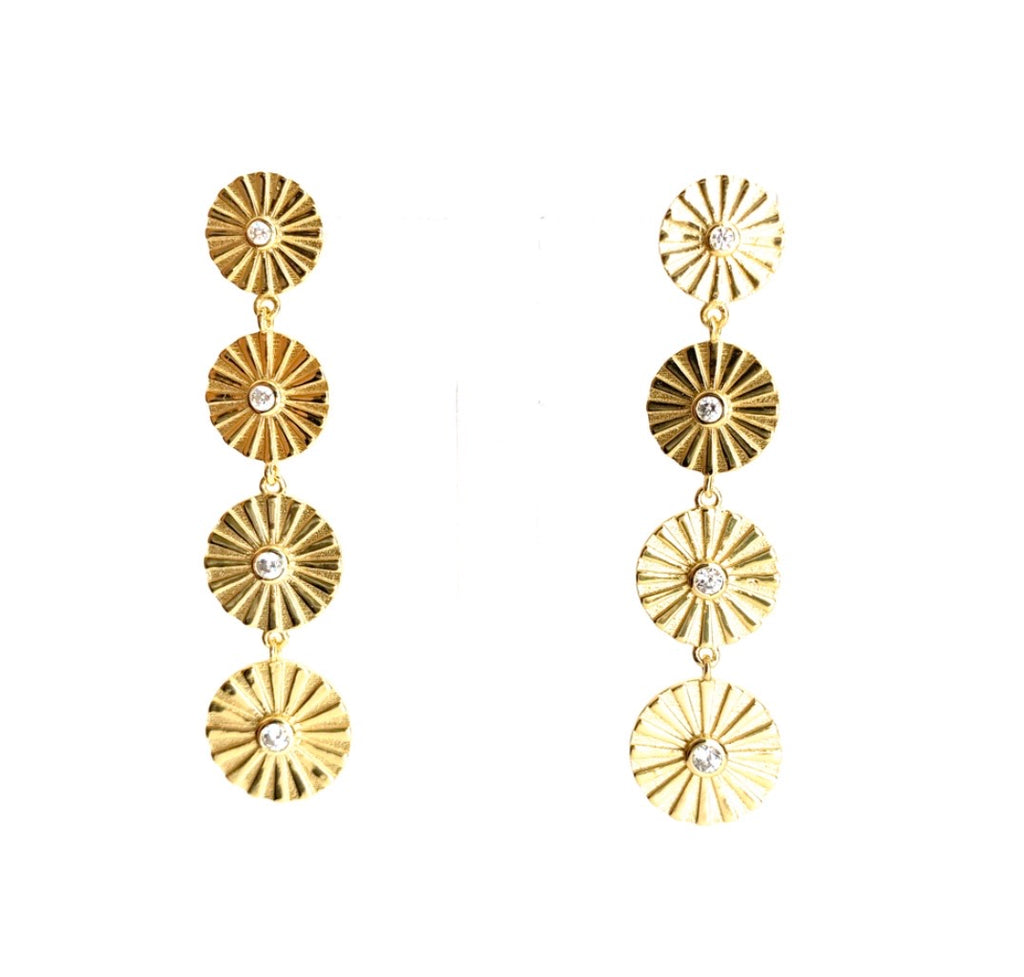 Golden Coin Drop Earrings