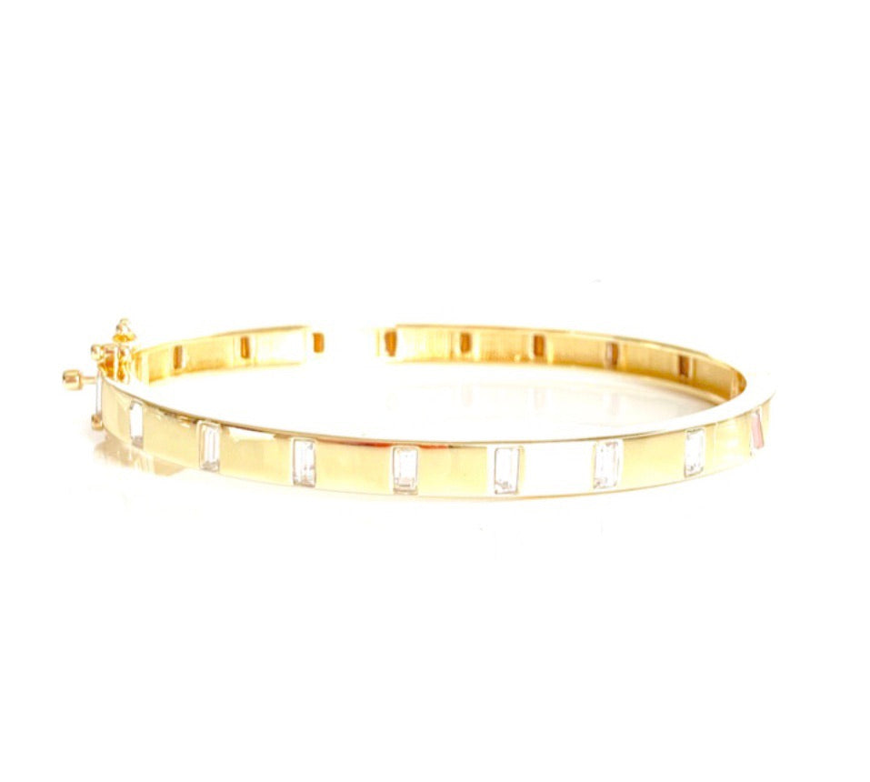 Gold Cuff with Baguettes
