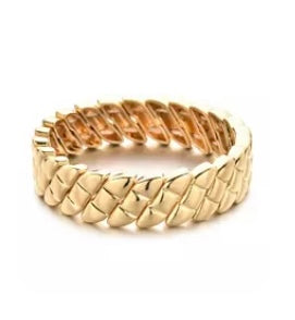 Large Gold Link Enamel Bracelet