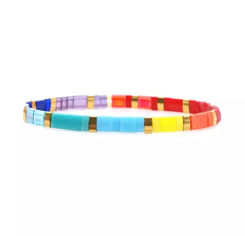 Ombré Rainbow Tile Bracelet