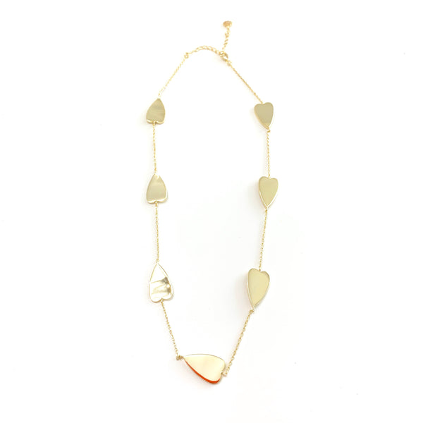 Jumbo Elongated Heart Station Necklace