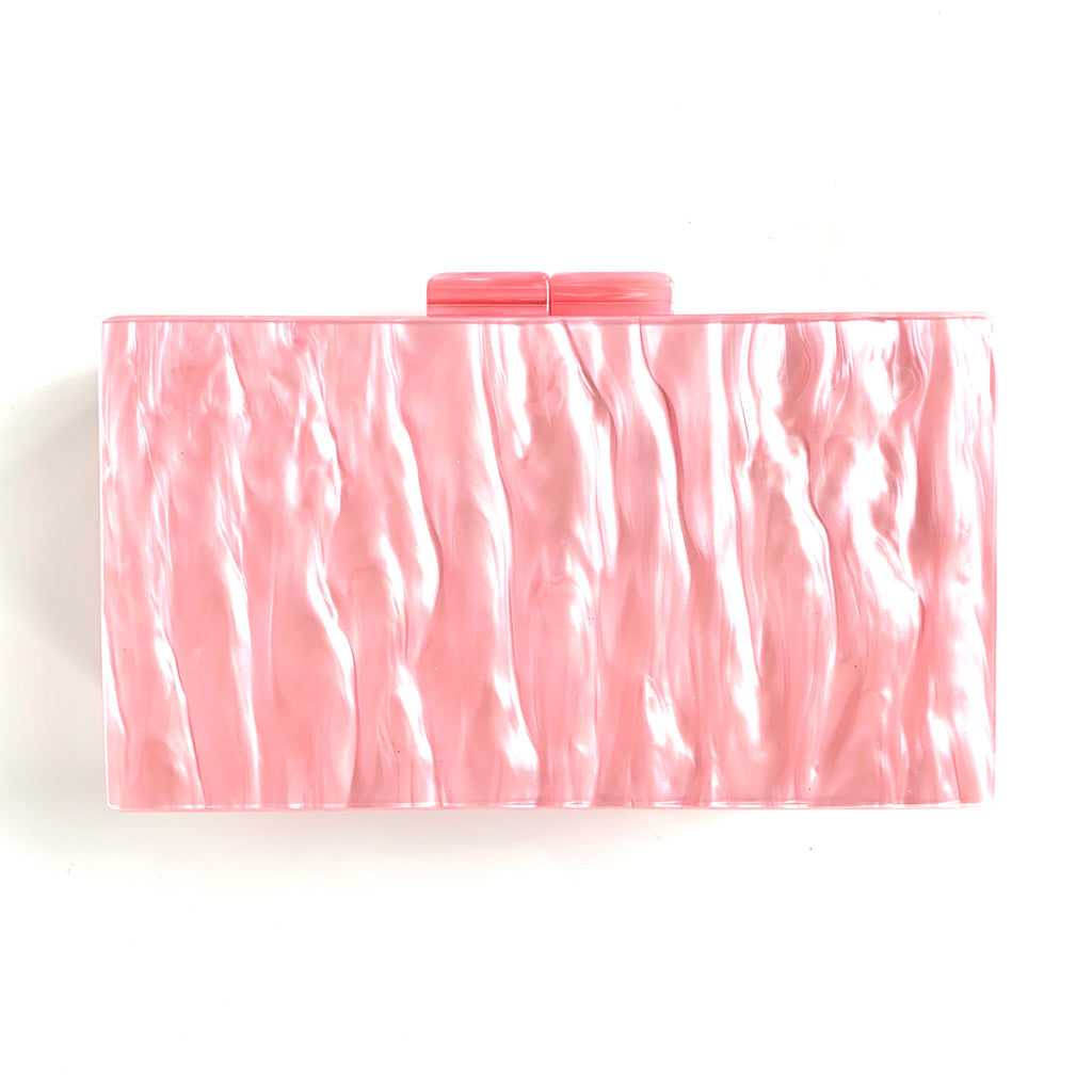 Pink Marbled Acrylic Clutch