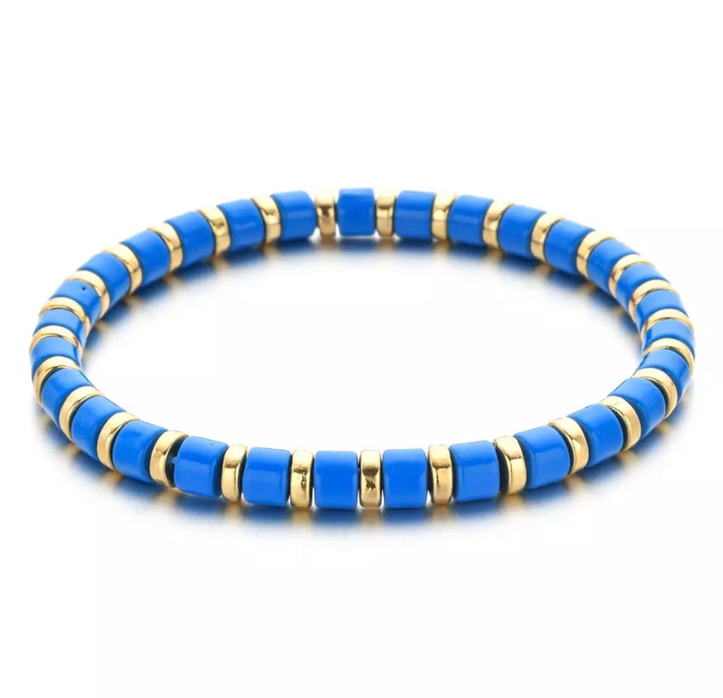 Cobalt Candy Striped Bracelet