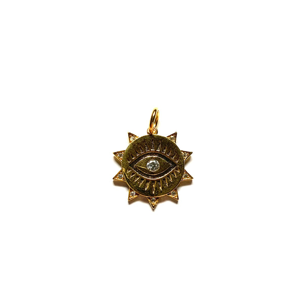 Gold Spike Eye Coin Charm