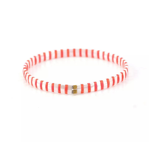 Striped Orange Tile Bracelet