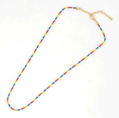 Rainbow Skinny Layering Necklace