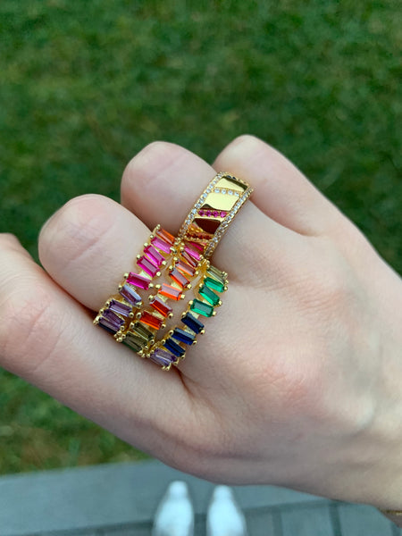 Rainbow Cigar Band Ring