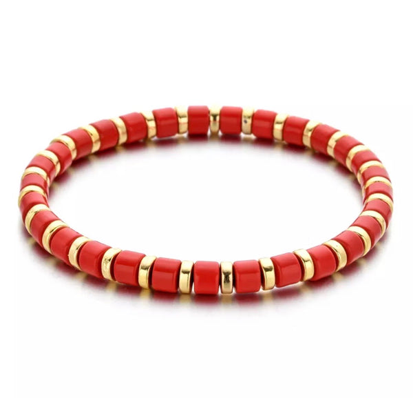 Red Candy Striped Bracelet