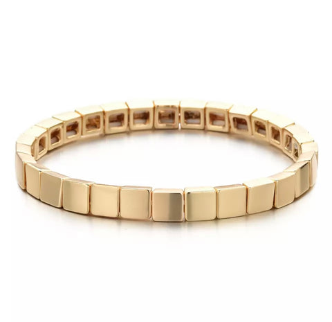 Gold Square Enamel Bracelet