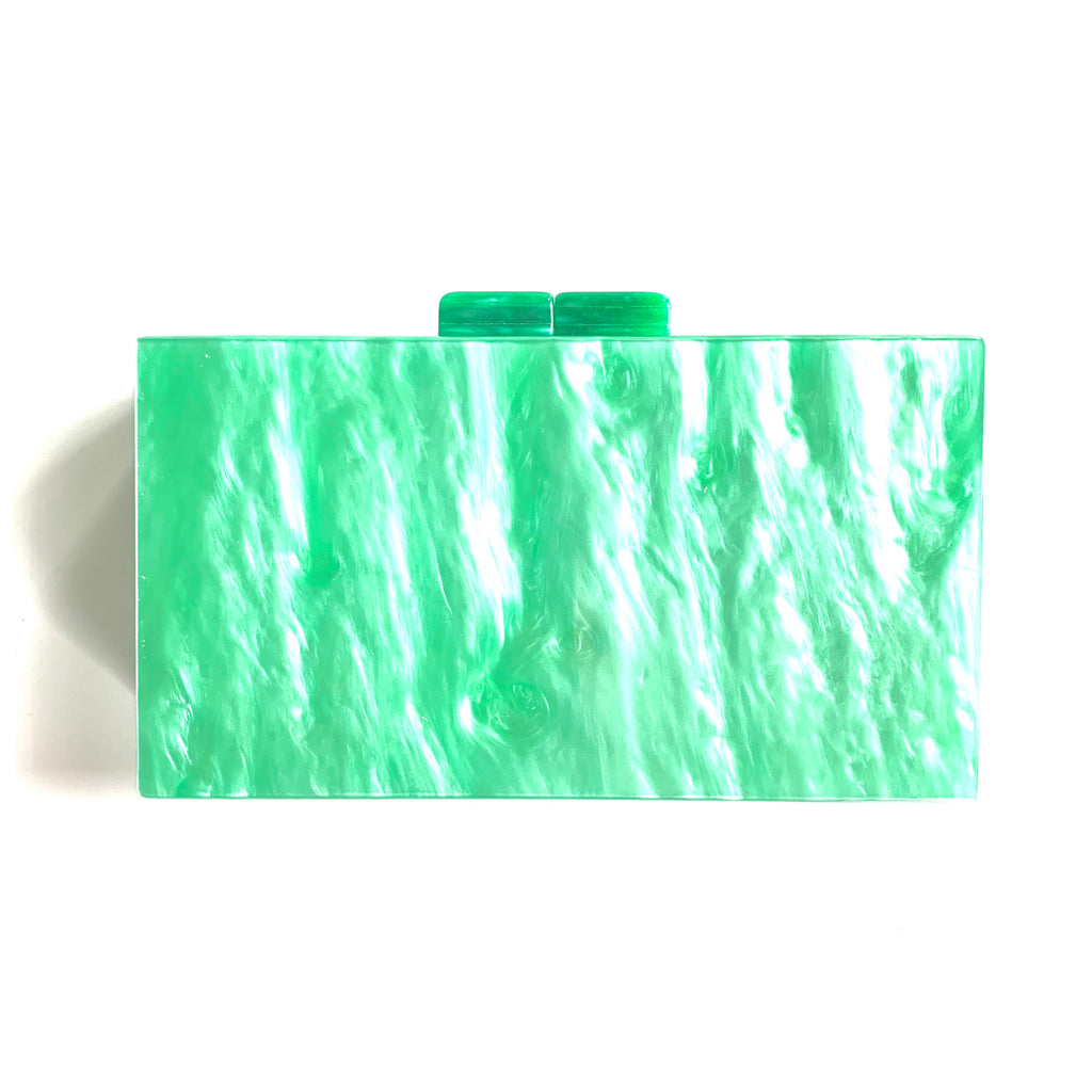 Green Marbled Acrylic Clutch