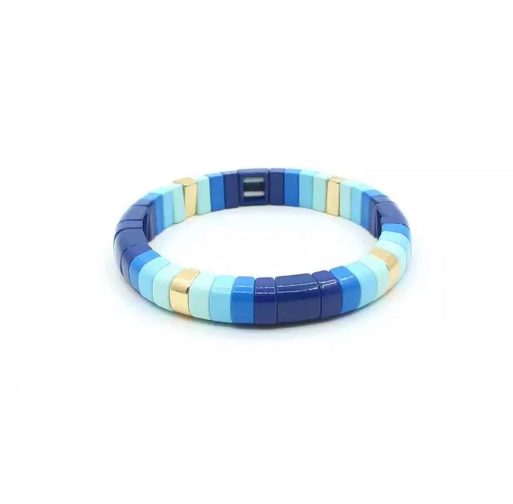Blue Ombré Round Enamel Bracelet