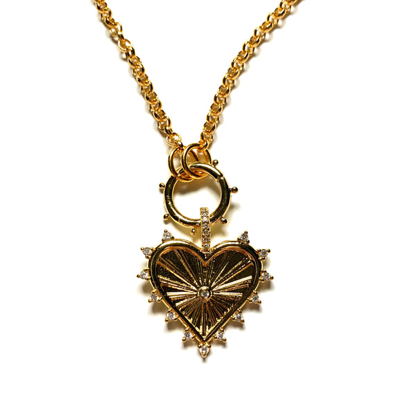 Pave Spiked Heart Charm