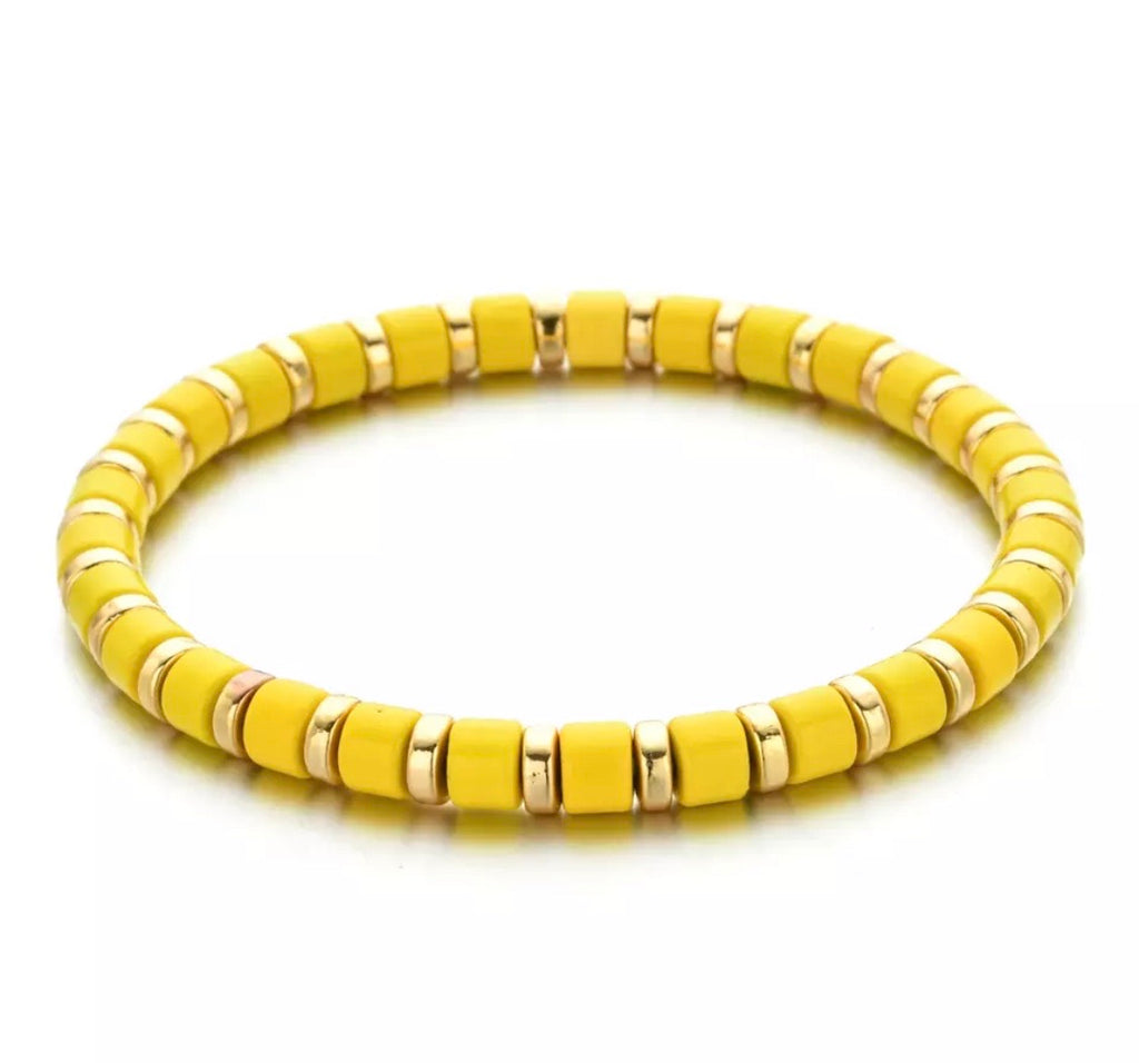 Yellow Candy Striped Bracelet