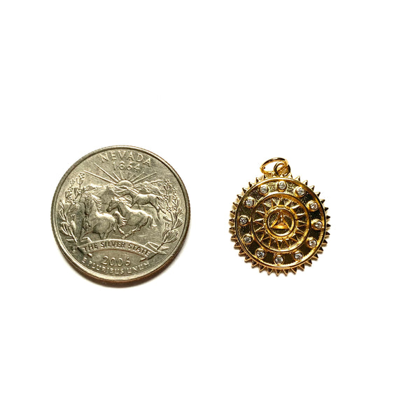 Pave Spiked Treasure Coin Charm