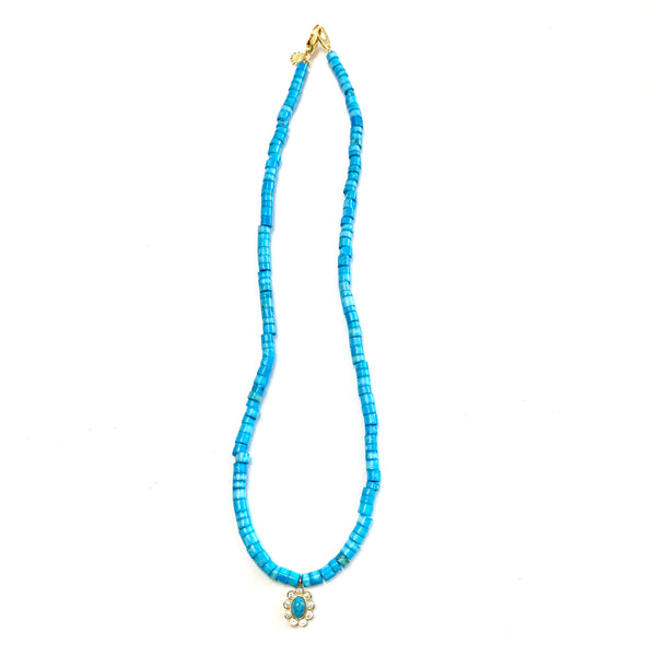 Turquoise Layering Necklace with Charm