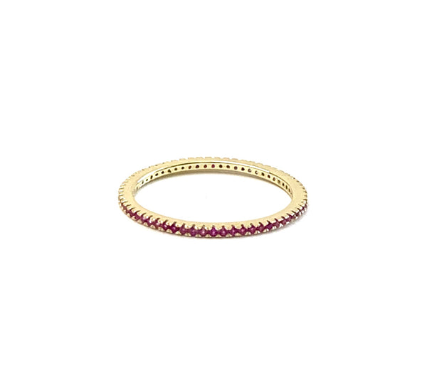 Micro Pave Band in Ruby Red